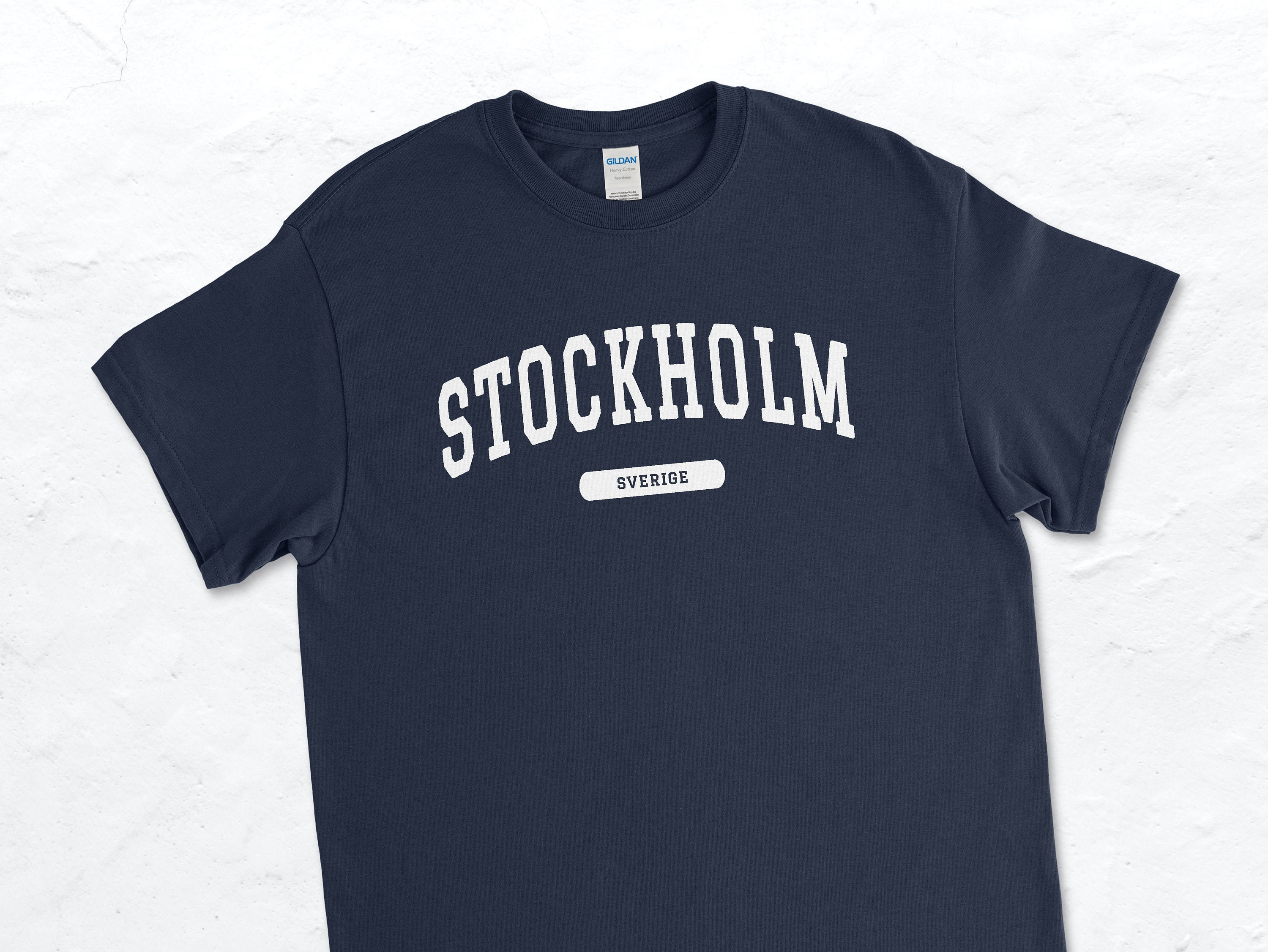 Stockholm Sverige College Style T-shirt, Stockholm T-shirt
