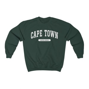 Cape Town South Africa College Style Sweatshirt Forest Green