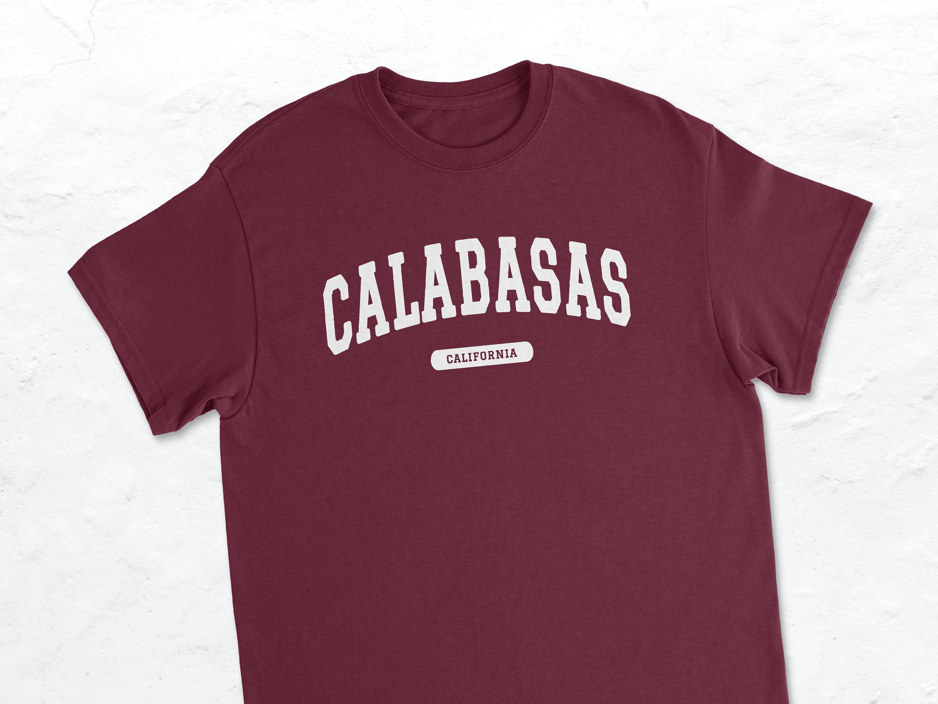 butik Primitiv fedme Calabasas California College Style T-shirt - Etsy Israel