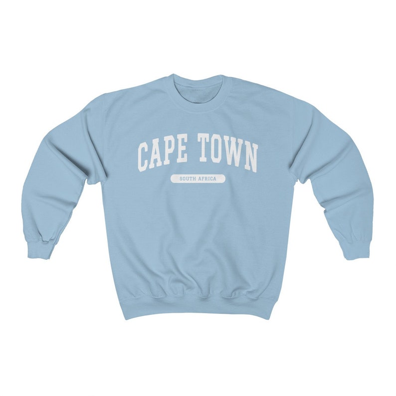 Cape Town South Africa College Style Sweatshirt Light Blue