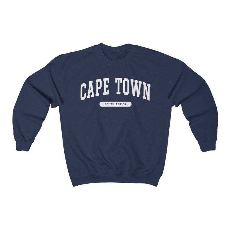 Cape Town South Africa College Style Sweatshirt Navy