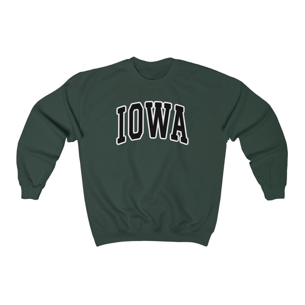 Iowa College Style Sweatshirt Black Iowa Sweater Unisex Etsy
