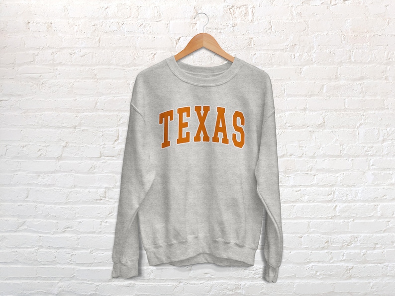 Texas Orange College Style Crewneck Sweatshirt