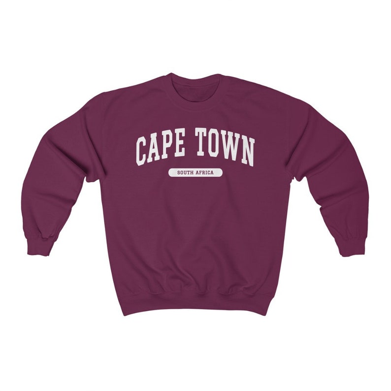 Cape Town South Africa College Style Sweatshirt Maroon