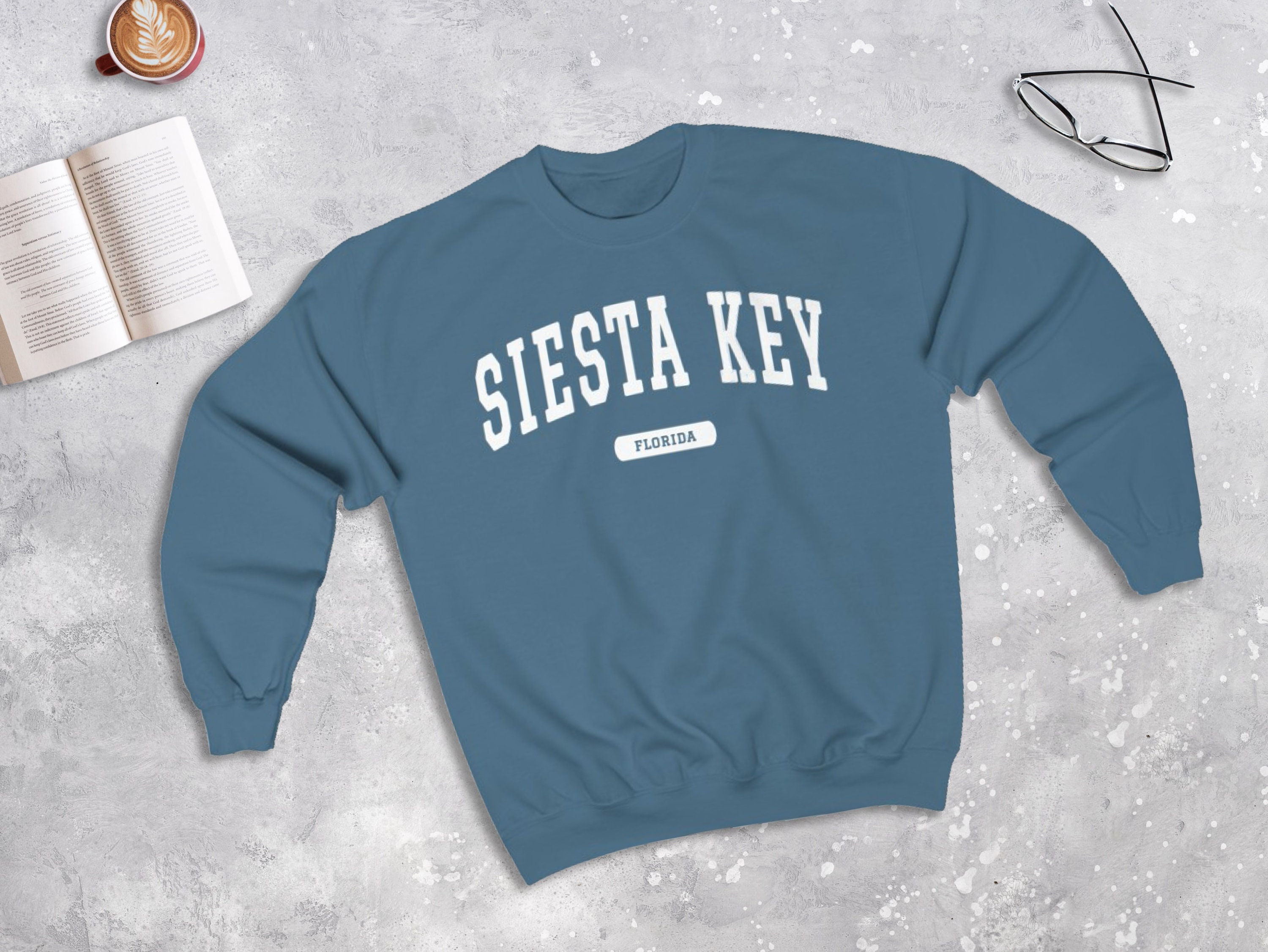 Siesta Key Florida College Style Sweatshirt, Siesta Key FL Sweater 