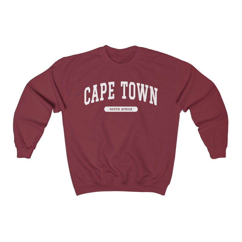 Cape Town South Africa College Style Sweatshirt Garnet