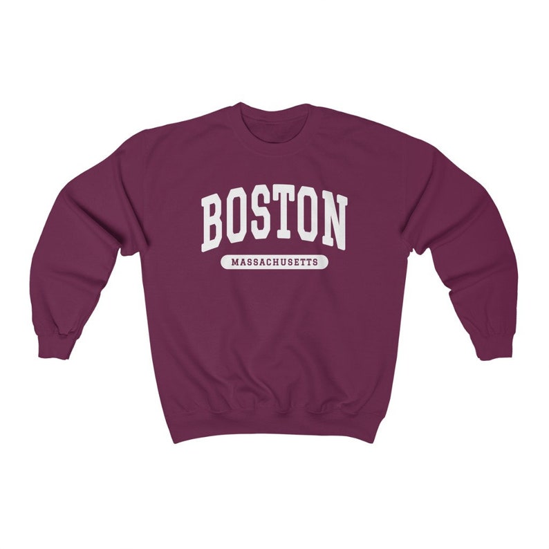 Boston Massachusetts College Sweatshirt Maroon