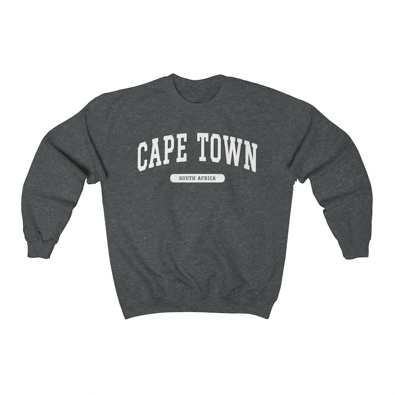 Cape Town South Africa College Style Sweatshirt Dark Heather