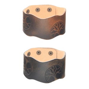 THEWO leather bracelet Brave wide flower of life made of leather for women & men accessory jewelry Made in Germany