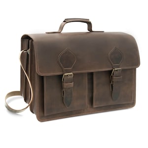 Leather briefcase | Gift idea for teachers, graduates, bosses | for women & men | Business bag | Teacher&#39;s bag Made in Germany
