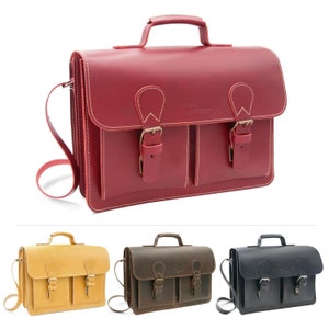 große Lehrertasche "Madrid" aus Leder für Damen & Herren | Businesstasche | Arbeitstasche Made in Germany