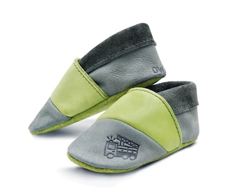 Crawling slippers fire brigade | Children's shoes baby and child | Crawling shoes boy | ORGANIC leather | soft first-walking shoes boy | Finkes | Slippers