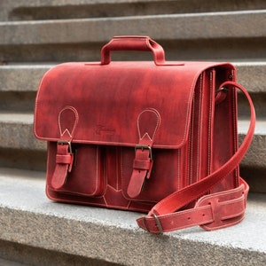 Aktentasche "Los Angeles"  aus Leder für Damen & Herren | Businesstasche | Ledertasche | Lehrertasche Made in Germany