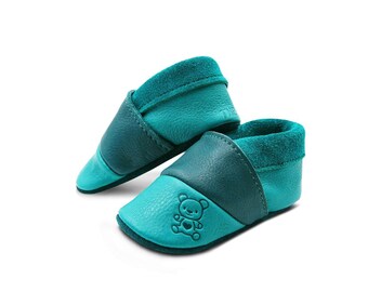 Teddy bear slippers for children | Leather shoes for girls and boys | Vegetable tanned cowhide | Breathable baby shoes | Barefoot shoes