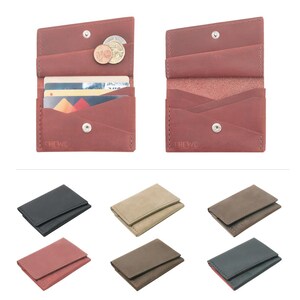 THEWO Wallet "Mia" aus Leder unisex kleine Geldbörse Geldbeutel Mini Portemonnaie Slim Wallet Made in Germany