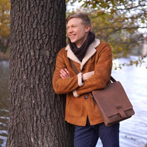 Umhängetasche aus Leder | für Herren | ideal als Geschenk | Laptoptasche | Ledertasche | Businesstasche | Herrentasche &quot;Genua&quot;