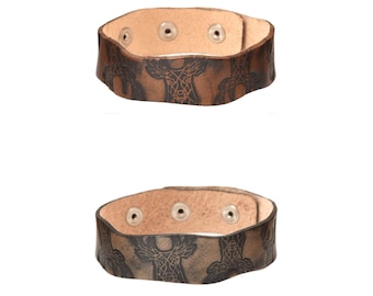 THEWO leather bracelet Brave narrow deer made of leather for men and women accessory jewelry made in Germany