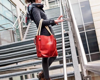 THEWO handbag "Anna-Lena" made of leather for women | shoulder bag | Handbag 2-in-1 shopper Made in Germany