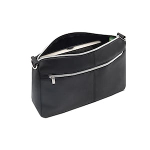 Sac en cuir crossbody unisexe | Sac Bag in Bag pour modèle Lena | Sac bandoulière avec 3 compartiments | 4 variantes de couleurs | Avec sangle de transport | Anna