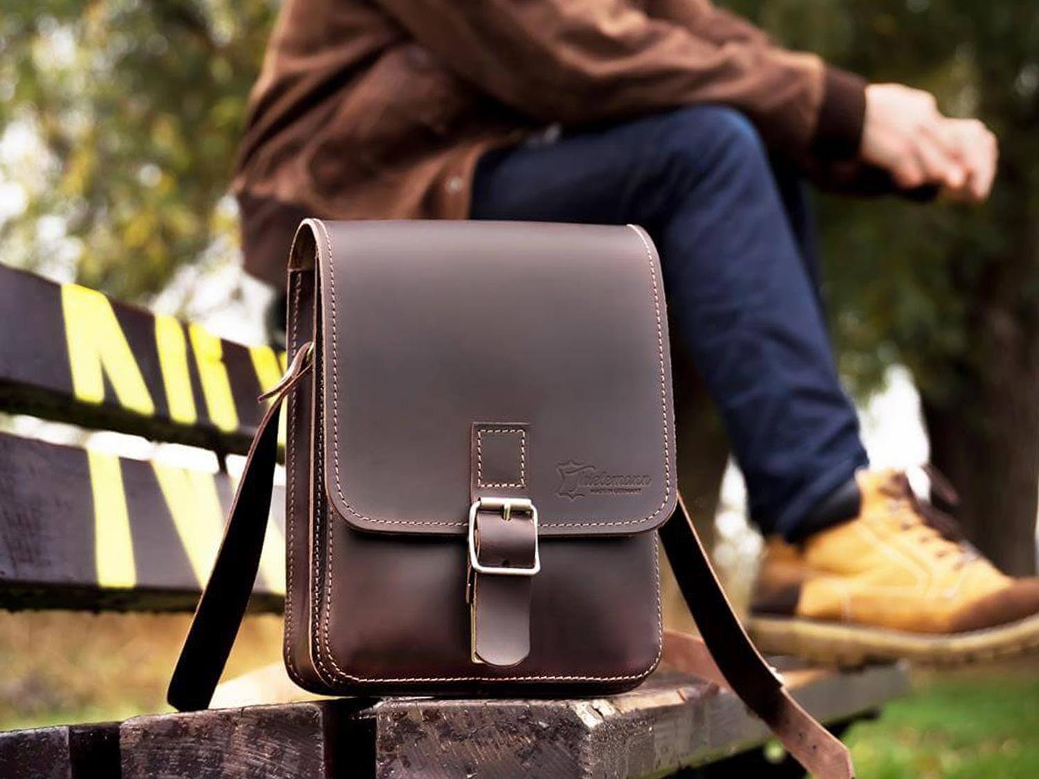 Classic Leather Messenger Briefcase with Locking Compartment - Von Baer