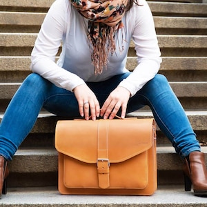 Leather laptop bag &quot;Sao Paulo&quot; for women & men | Briefcase | Tote bag | Office bag | Leather bag Made in Germany