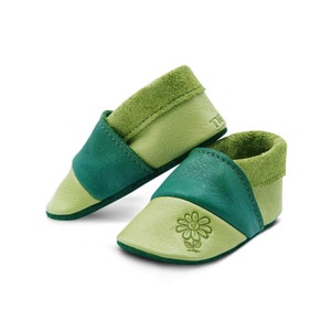 Crawling shoes for boys & girls | Hand-sewn from eco-leather | Soft first-walker shoes | Slippers | First birthday gift | Unisex slippers