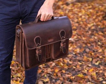 Aktentasche "Köln" aus Leder für Damen & Herren | Businesstasche | Lehrertasche | Ledertasche Made in Germany