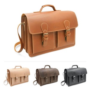 Briefcase &quot;Palermo&quot; made of leather for teachers, graduates, bosses | for women & men | business bag | teacher&#39;s bag Made in Germany