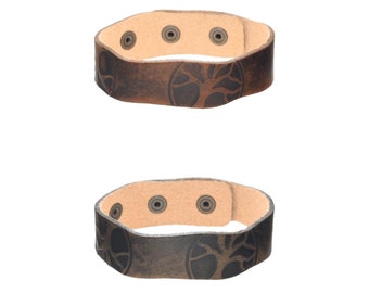THEWO leather bracelet Brave narrow tree of life made of leather for women & men accessory Made in Germany