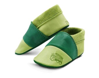 Crawling slippers fire brigade | Children's shoes baby and child | Crawling shoes boy | ORGANIC leather | soft first-walking shoes boy | Finkes | Slippers