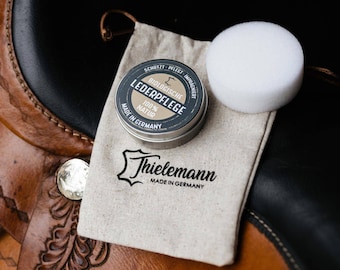 vegetable leather care | organic leather care - 50g | leather balm | leather grease & care balm for real leather | saddle grease made from beeswax