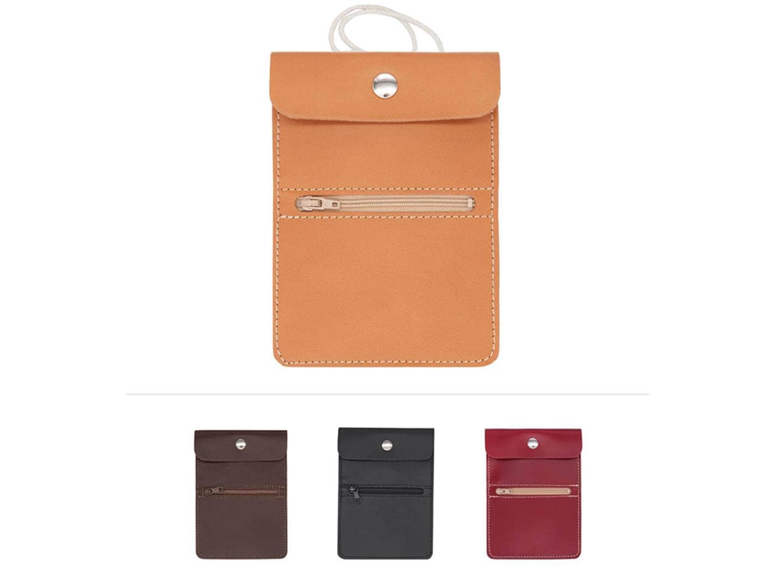 Leather breast pocket | Travel wallet to wear over the shoulder | Breast pocket for everyday use | Bus ticket holder | Travel wallet Made in Germany