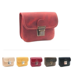 Kleine Gürteltasche aus Leder | Geldtasche für Gürtel | Halftertasche Geldbörse | Festival, Tanzabend und Rummel | Kreditkartentasche