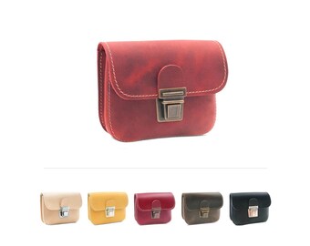 Small leather belt bag | Money pouch for belt | Holster bag purse | Festival, dance evening and fair | Credit card pocket
