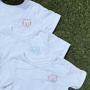 Hand Embroidered Toddler Shirt: Custom Zoo Animal