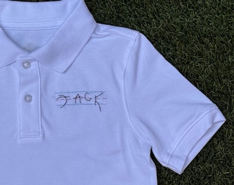 Hand Embroidered Toddler Shirt: Custom Handwriting Name