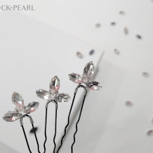 Bridal Crystal Hair Pins | Bridal Headpiece | Crystal Hair Pins | Silver Hair Accessory | Something Blue