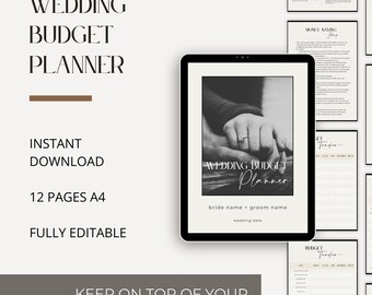 Plantilla de planificador de presupuesto de boda / Canva editable / Seguimiento de presupuesto imprimible para novios / Presupuesto de boda imprimible / Seguimiento de gastos