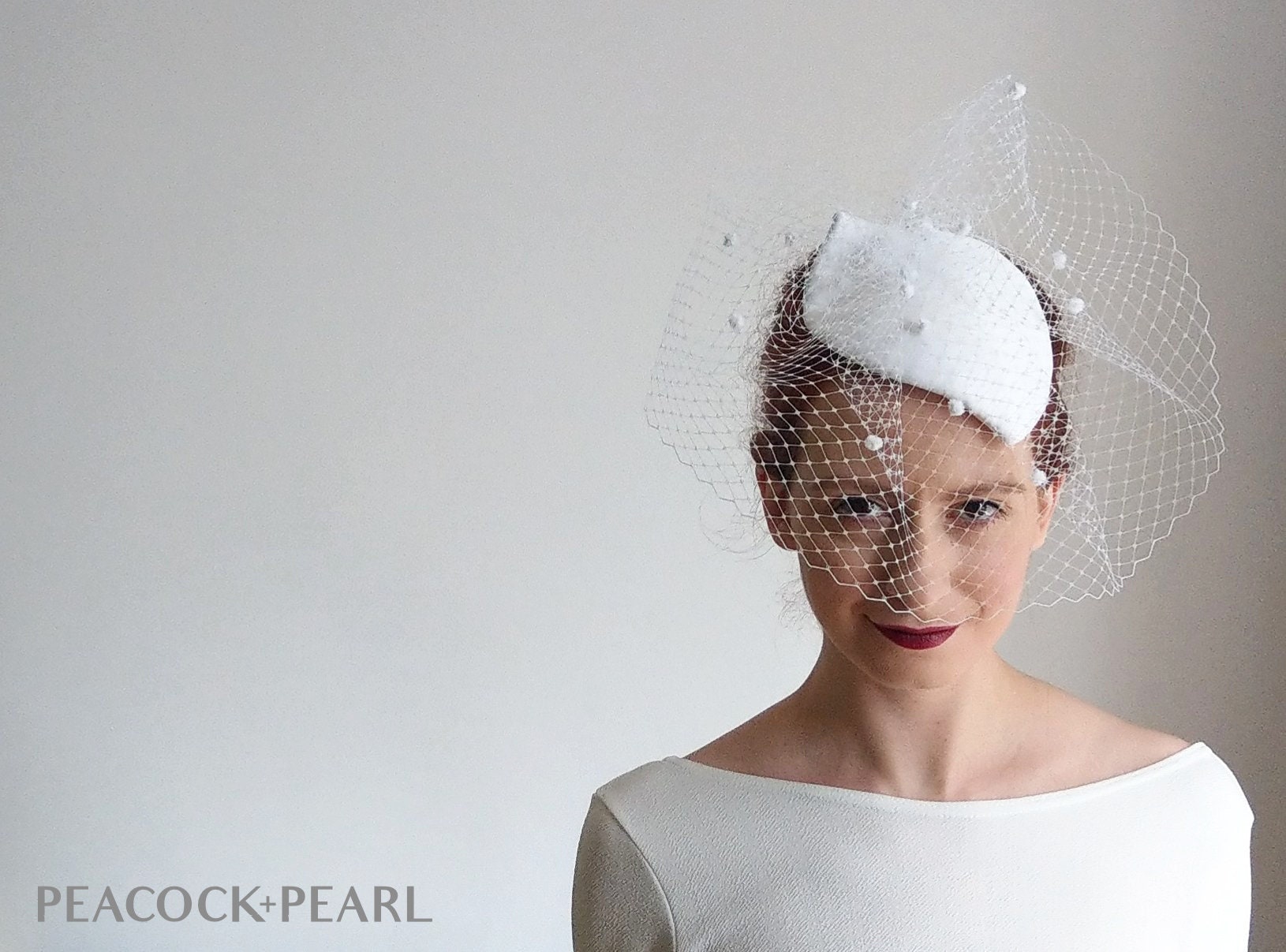 Copricapo da sposa / Velo bianco per gabbia per uccelli / | Etsy Italia