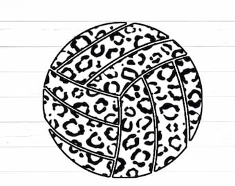 Leopard Print Volleybal svg, volleybal digitale svg, png, dxf, cut bestand cricut Volleybal Cutting bestand Commercieel Gebruik