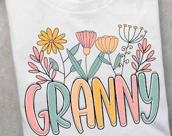 Granny PNG, Mama Wildflowers PNG, Flower Png, Mothers Day Png, Grandma Png, Retro Gigi Png, Floral Nana Sublimation Design