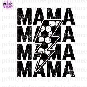 Digital Download Soccer Mom Lightning Bolt Retro Distressed PNG Sublimation File Soccer Mama Iron On Design Instant Download Digital png