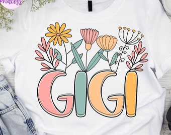 Gigi PNG, Mama Wildflowers PNG, Flower Png, Mothers Day Png, Grandma Png, Retro Mamaw Png, Floral Nana Sublimation Design