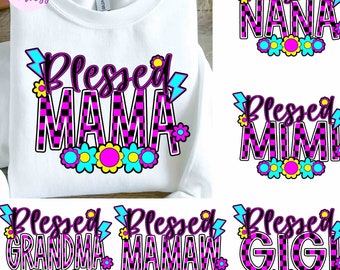 Mothers Day PNG Bundle, Grandma PNG, Retro PNG, Flower Png, Nana Floral Png, Mama Png, Mom Life Png, Floral Mimi Png, Granny Design