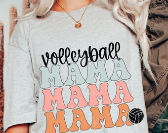 Volleyball Mama SVG - Volleyball Sublimation Design - Mom PNG - Retro Volleyball Png Design - Sports Mom png Téléchargements
