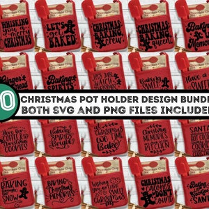 Weihnachten Topflappen SVG Bundle, Topflappen svg, Weihnachten svg, Ofenhandschuh SVG, Küche SVG, Backen svg, Lustige Küche Zitate, Cut File Cricut