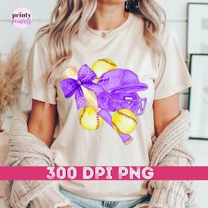 Coquette Softball PNG, Soft Girl Era PNG, Social Club PNG, Purple Bow, Coquette Era, Softball Design Download Pink Bow Softball Digital File