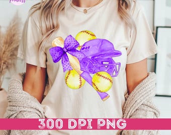 Coquette Softbal PNG, Soft Girl-tijdperk png, Social Club PNG, paarse strik, coquette-tijdperk, softbalontwerp download digitaal bestand roze strik softbal