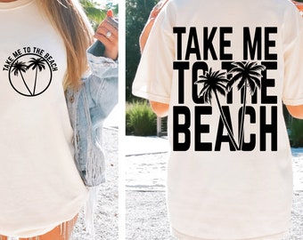 Take me to the Beach SVG - Beach PNG - Ocean Cutting File - Beach Download - Retro Sunset Instant Download - Beach Sublimation Shirt