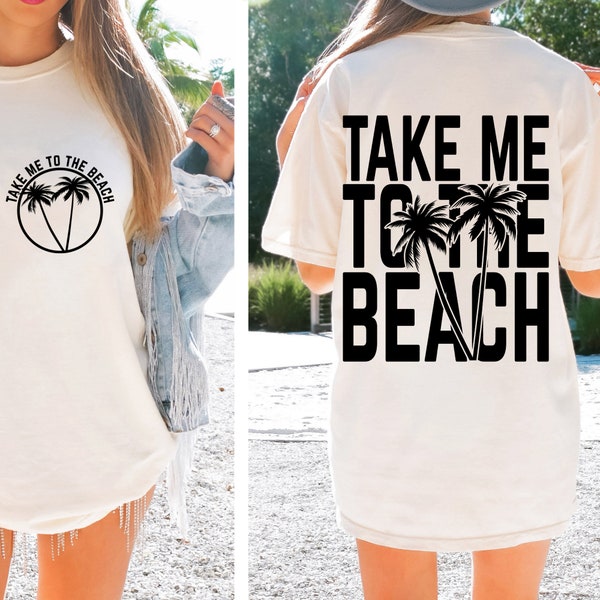 Take me to the Beach SVG - Beach PNG - Ocean Cutting File - Beach Download - Retro Sunset Instant Download - Beach Sublimation Shirt